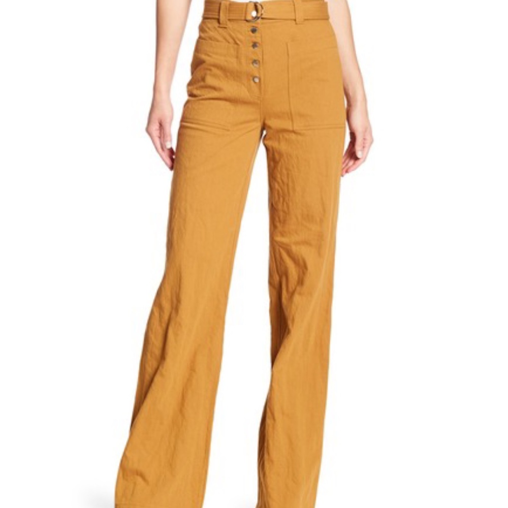 A.L.C. High-Waist Belted Wide-Leg Pants